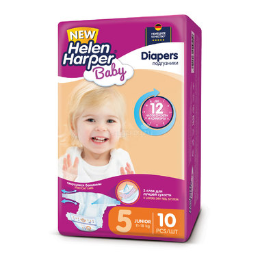 Подгузники Helen Harper Baby Junior 11-18 кг (10 шт) Размер 5 0