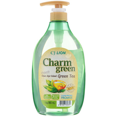 Средство для мытья посуды CJ Lion овощей и фруктов Chamgreen Зеленый чай 960 мл 0