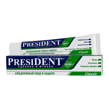 Зубная паста President Classic для ежедневного применения, 75мл 0