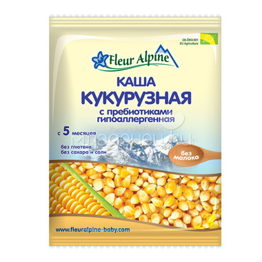 Каша Fleur Alpine Органик безмолочная 25 гр Кукурузная с пребиотиками (с 5 мес) 0