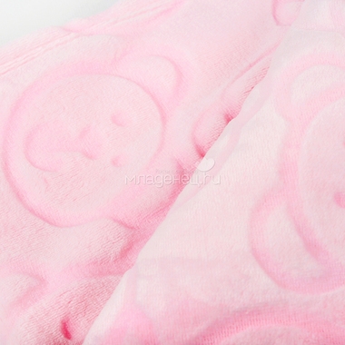 Плед-покрывало Baby Nice Micro Suede велюр 75х100 3 D в пакете Розовый 1
