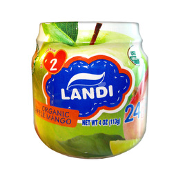 Пюре Landi фруктовое (без сахара) 113 гр Яблоко и манго (с 6 мес)