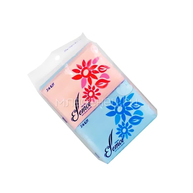 Бумажные салфетки Ellemoi карманные (2-х слойные) 6 упаковок по 10 шт 0