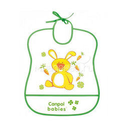 Нагрудник Canpol Babies с полимерным покрытием зеленый (с 6 мес)