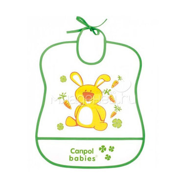 Нагрудник Canpol Babies с полимерным покрытием зеленый (с 6 мес) 0