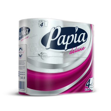 Туалетная бумага Papia Deluxe белая (4 слоя) 4шт 0