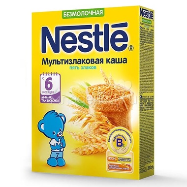 Каша Nestle безмолочная 200 гр Мультизлаковая 5 злаков (с 6 мес) 0