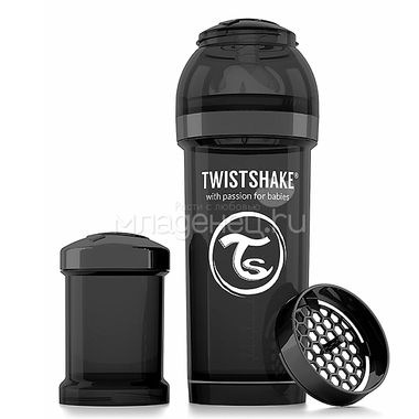 Бутылочка Twistshake 260 мл Антиколиковая (с 0 мес) черная 0