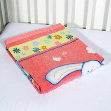 Одеяло Baby Nice байковое 100% хлопок 100х118 Мишка на лужайке (голубой, розовый, бежевый) 6