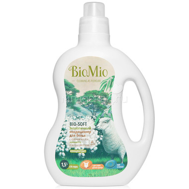 Экологичный кондиционер для белья BioMio 1500 мл. с эфирным маслом эвкалипта и экстрактом хлопка (концетрат) 0