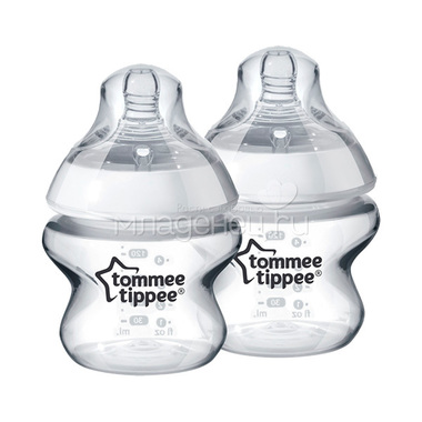 Бутылочки Tommee tippee Closer to nature С антиколиковым клапаном 2 шт 150 мл (с 0 мес) медл поток 0
