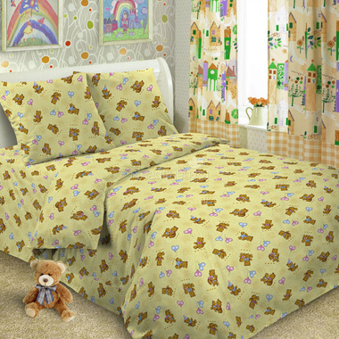 Комплект постельного белья детский Letto в кроватку с простыней на резинке BGR-33 Светло-желтый 0