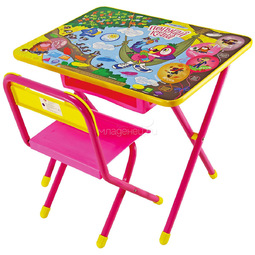 Набор мебели стол и стул Дэми №2 Попугай Кеша Розовый