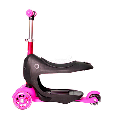 Каталка-самокат 3в1 Y-SCOO Mini Jump&Go со светящими колесами Pink 7