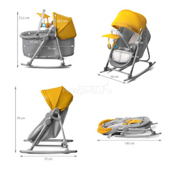 Колыбель-шезлонг Kinderkraft Cradle 5in1 Unimo Yellow