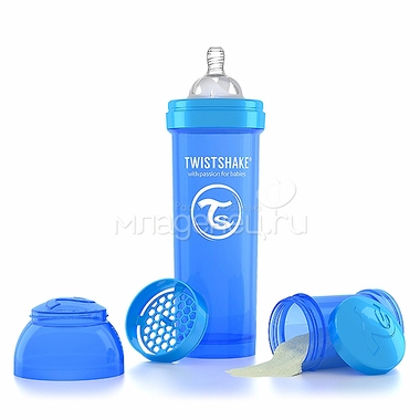 Бутылочка Twistshake 330 мл Антиколиковая (с 0 мес) синяя 3