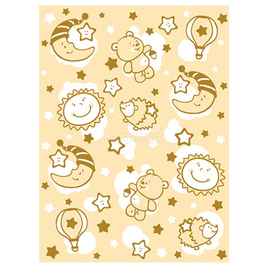 Одеяло Споки Ноки байковое 100% хлопок жаккард 85х115 Звездная ночь (голубой, розовый, бежевый) 9