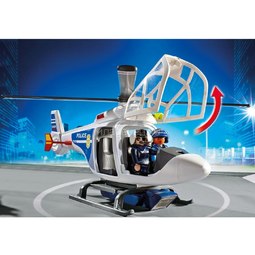Игровой набор Playmobil Полицейский вертолет с LED прожектором