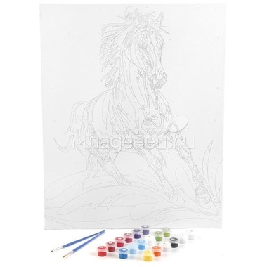 Рисование по номерам Фабрика творчества на картоне Цветная лошадь 1