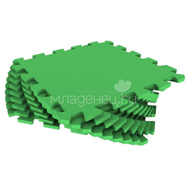 Мягкий пол Eco-cover Зелёный, 9 деталей 33х33 см 0