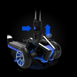 Самокат Small Rider Premium Pro с ревом мотора, светящимися колесами и световой платформой Синий