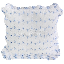 Подушка Ангелочки кружевное полотно Бело-Голубой