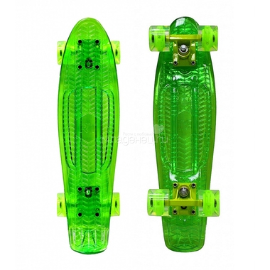 Скейтборд Y-Scoo Penny board Shine со светящимися колесами Green 0