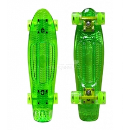 Скейтборд Y-Scoo Penny board Shine со светящимися колесами Green