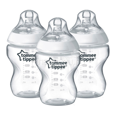 Бутылочки Tommee tippee Closer to nature С антиколиковым клапаном 3 шт 260 мл (с 0 мес) медл поток 0