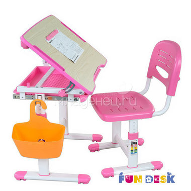 Набор мебели FunDesk Bambino парта и стул Pink 2