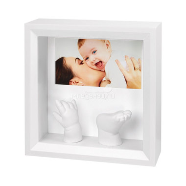 Рамочка Baby Art с объемными слепками Фото + отпечаток (белая) 0