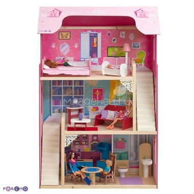 Кукольный домик PAREMO Вдохновение: 16 предметов мебели, 2 лестницы 0