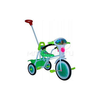 Велосипед трехколесный Малыш с ручкой и ограждением Зеленый 0