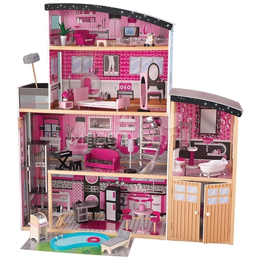 Кукольный домик KidKraft Сияние Sparkle Mansion, 30 предметов мебели 0