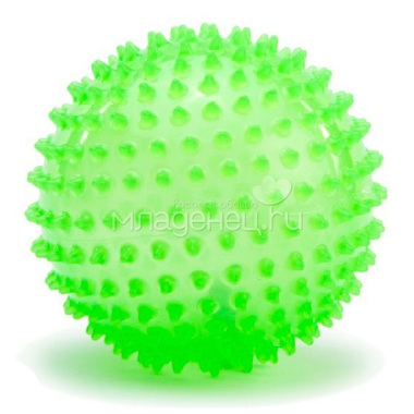 Мяч ежик МалышОК 8,5 см (в подарочной упаковке) люминесцентный зеленый 1