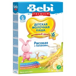 Каша Bebi молочная 250 гр Рисовая с бананом (с 6 мес)