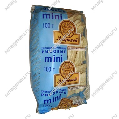 Хлебцы Здоровей Мини 100 гр Рисовые 0