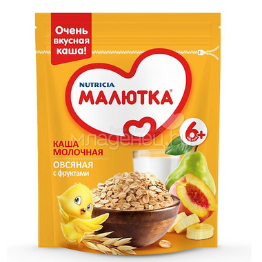 Каша Малютка молочная 250 гр Овсяная с фруктами (с 6 мес) 0