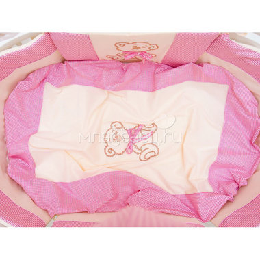 Комплект постельного белья Valle Peekaboo для овальной кроватки 8 предметов Розовый 2