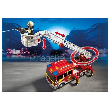 Игровой набор Playmobil Пожарная машина с лестницей со светом и звуком 5