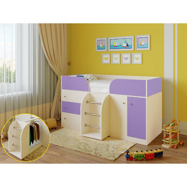 Набор мебели РВ-Мебель Астра 5 Дуб молочный/Фиолетовый 1