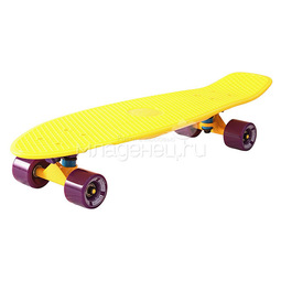 Скейтборд Y-SCOO Big Fishskateboard 27" винил 68,6х19 с сумкой Yellow/Dark Purple