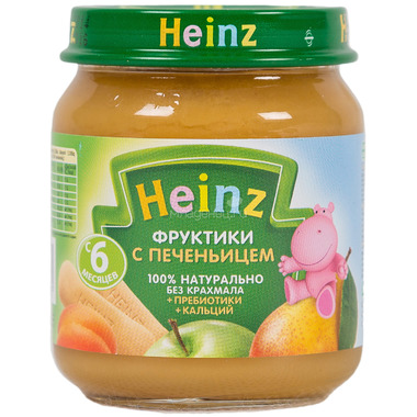 Пюре Heinz фруктовое 120 гр Фруктики с печеньицем с пребиотиками (с 6 мес) 0
