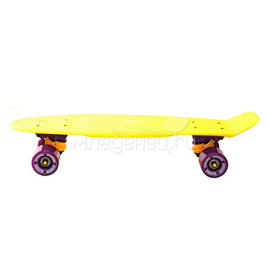 Скейтборд Y-SCOO Fishskateboard 22" винил 56,6х15 с сумкой Yellow/Dark Purple 2