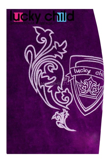 Комбинезон из велюра Lucky Child на подкладке фиолетовый  2