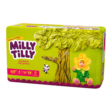 Подгузники Milly Tilly дневные Maxi 7-18 кг (58 шт) Размер 4 0