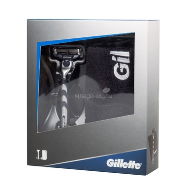 Набор Gillette Mach3 Бритва с 1 сменной кассетой + Полотенце 0