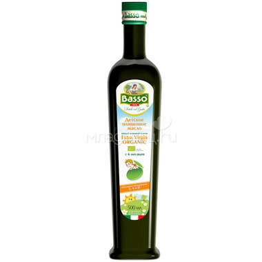 Масло Basso Органик оливковое 500 мл (с 6 мес) 2 шт 0