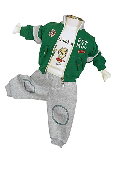 Комплект одежды Estella для мальчика, брюки, толстовка, кофта, цвет - Зеленый  0