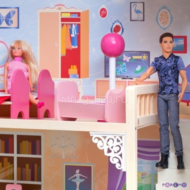 Кукольный домик PAREMO Шарм: 16 предметов мебели, 2 лестницы 6